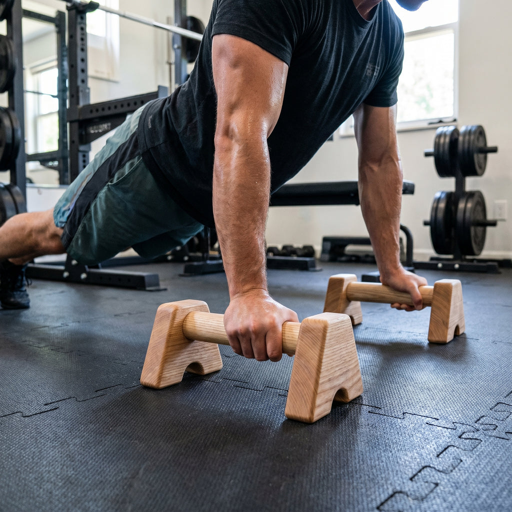 CALIMAN® Ash Wood Push-Up Handles — Premium Calisthenics Parallettes